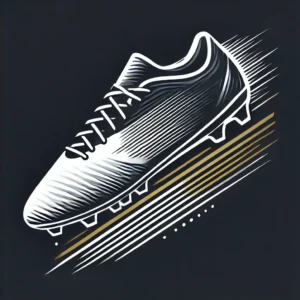 Voetbalschoen logo, wit zwart goud